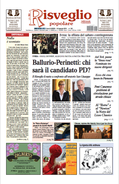 Edizione 18 Gennaio 2018