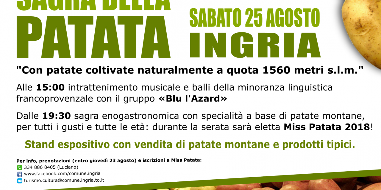 Ad Ingria c’è la Sagra della Patata
