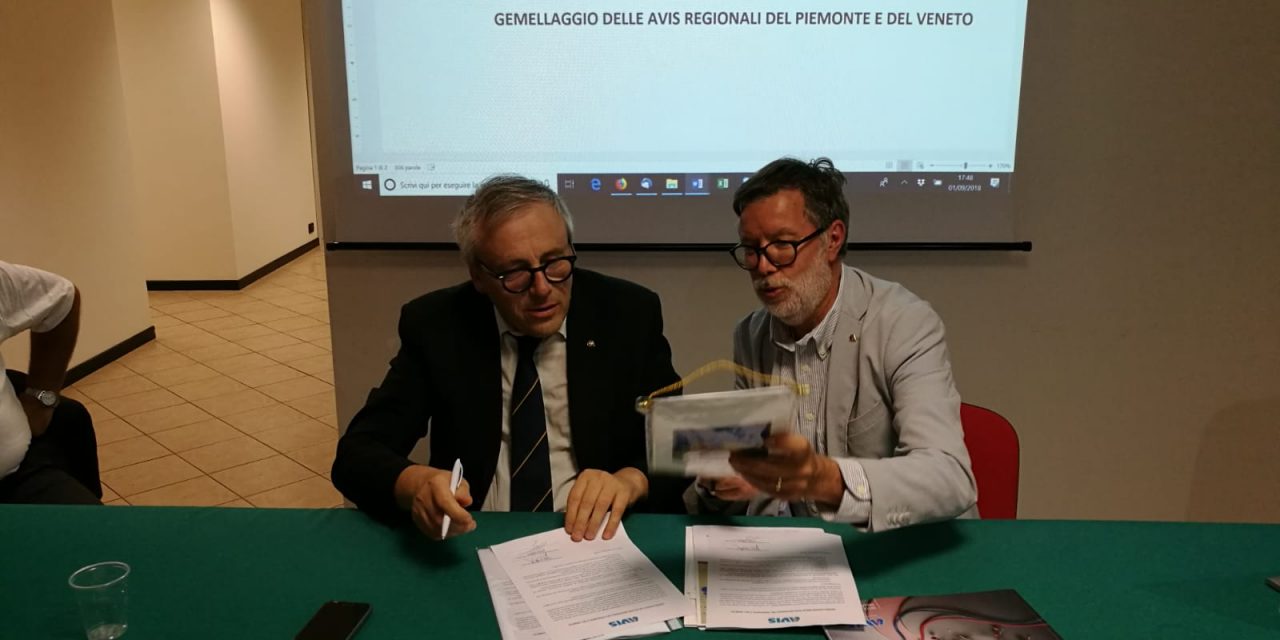 Siglato il gemellaggio tra l’AVIS Piemonte e l’AVIS Veneto