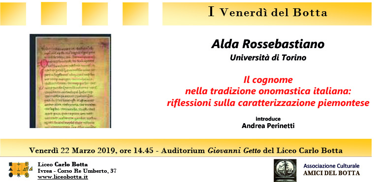 Venerdì al Botta si parla di onomastica