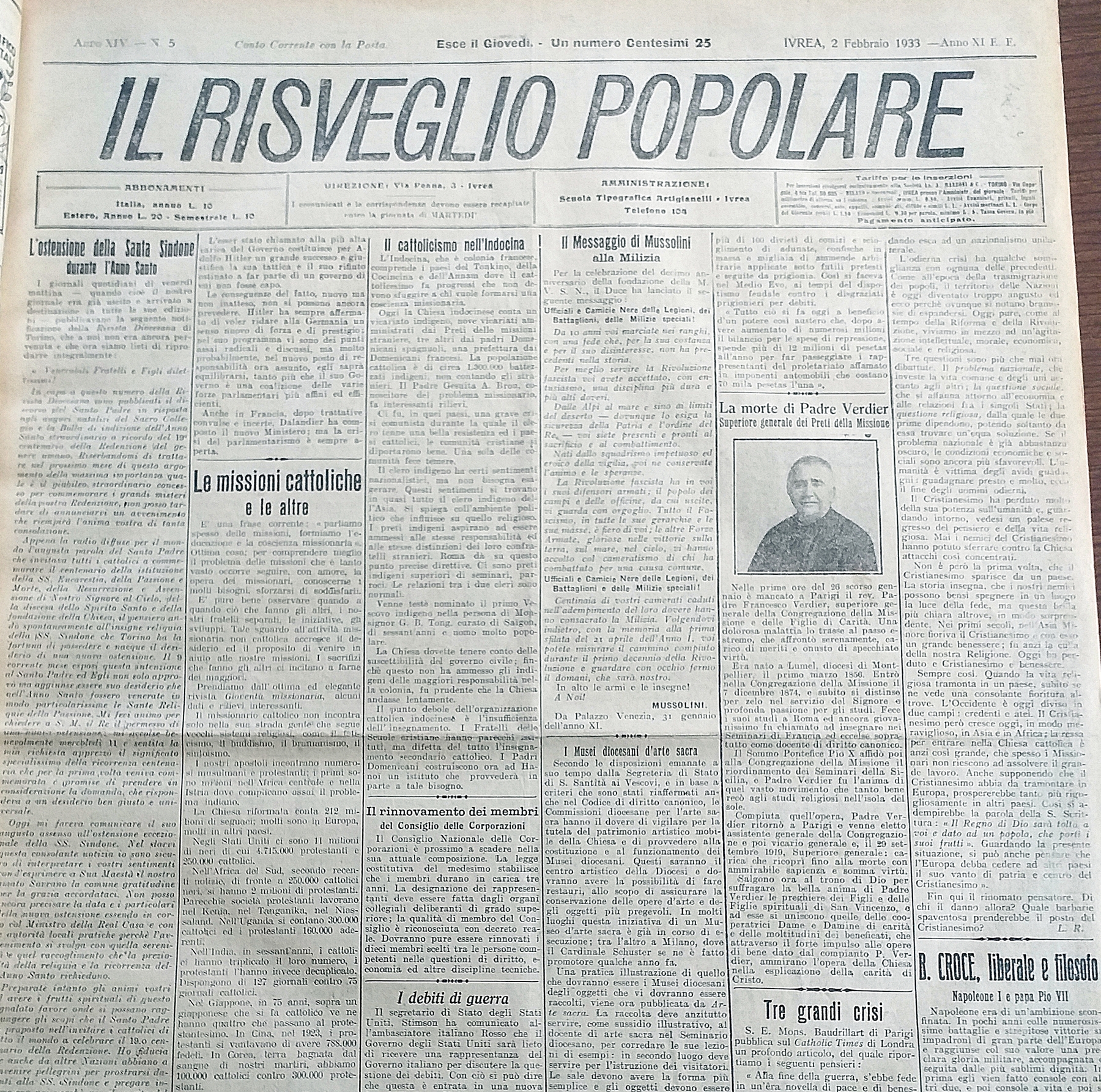 Dall’ascesa di Hitler alla gara di sci a Trausella:  l’impegno del giornale per raccontare i fatti