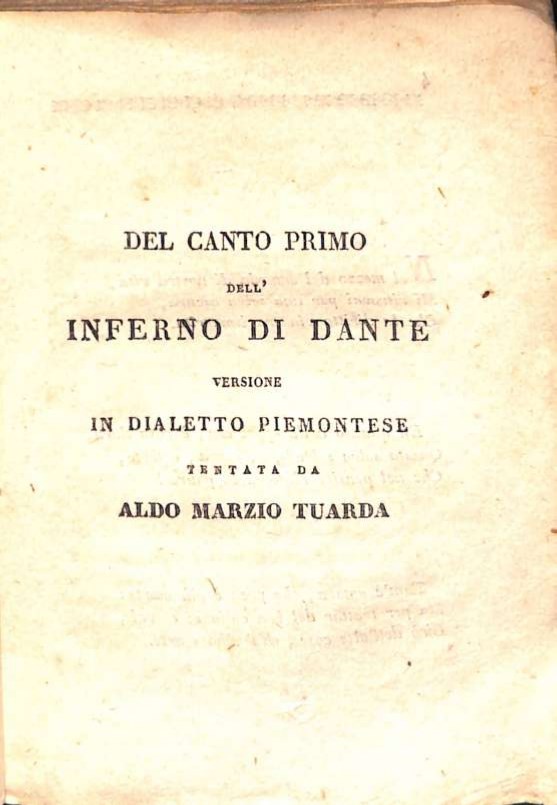 Digitalizzati i primi tre Canti dell’Inferno di Dante tradotti in piemontese