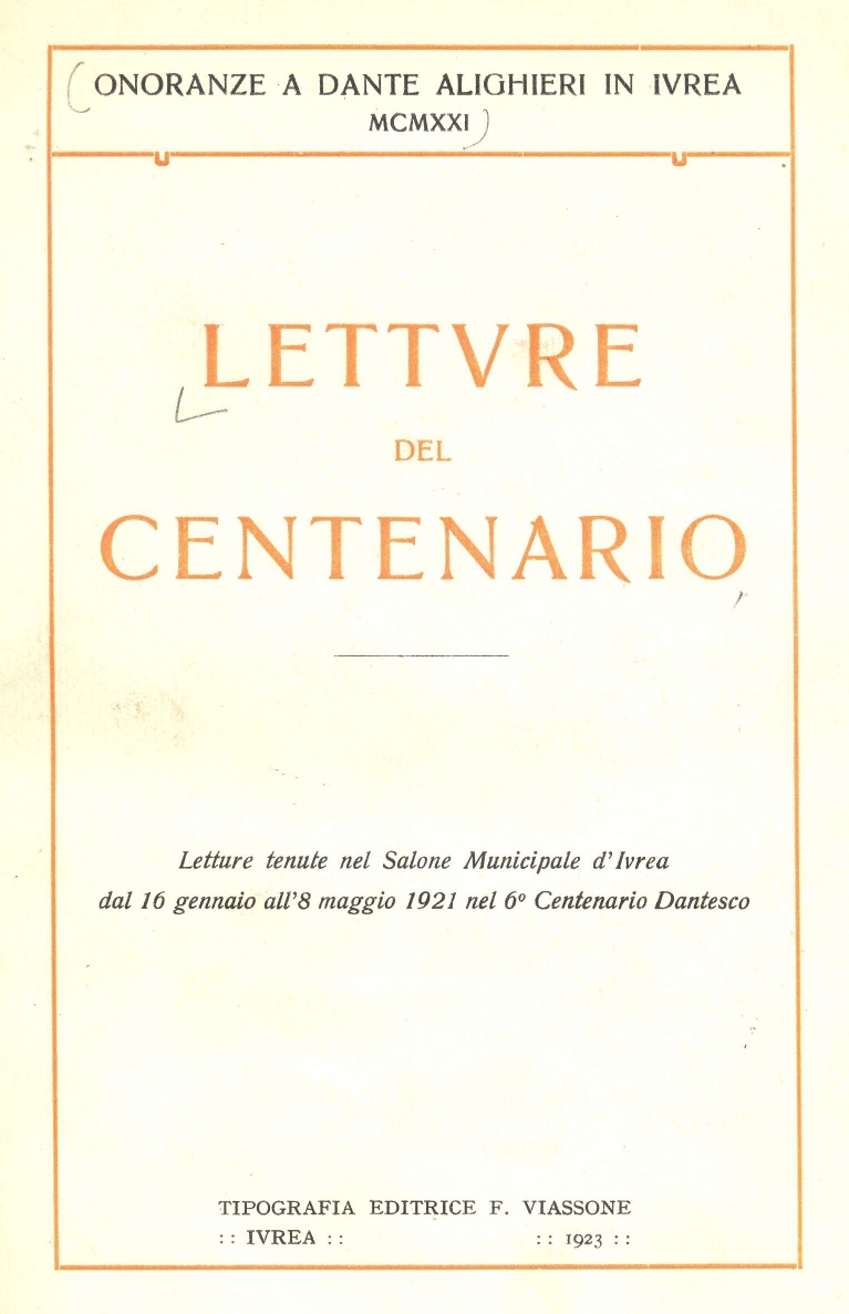Ivrea celebra il centenario dantesco del 1921