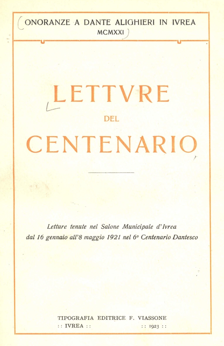 Ivrea celebra il centenario dantesco del 1921