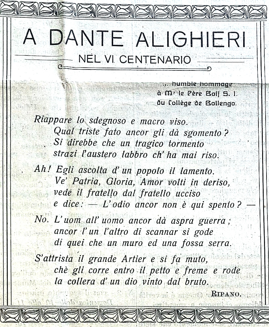 Il Risveglio Popolare per Dante nel 1921