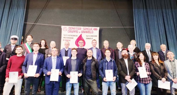 RIVAROLO – Premiati dalla Fidas i donatori benemeriti