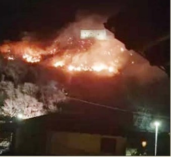 CAREMA – Carema, a fuoco il boschetto vicino a San Rocco