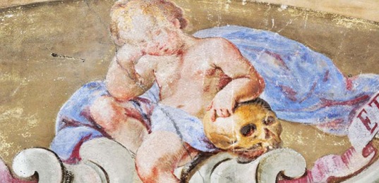 IVREA – “Nascendo morimur”: due inusuali esempi in Santa Croce, affrescati nel 1761 da Luca Rossetti