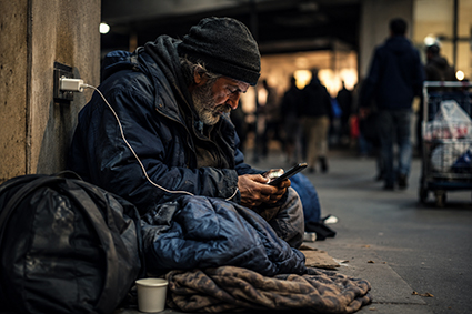 Una presa di corrente contro l’esclusione: la vita dei “senza dimora” passa anche dallo smartphone
